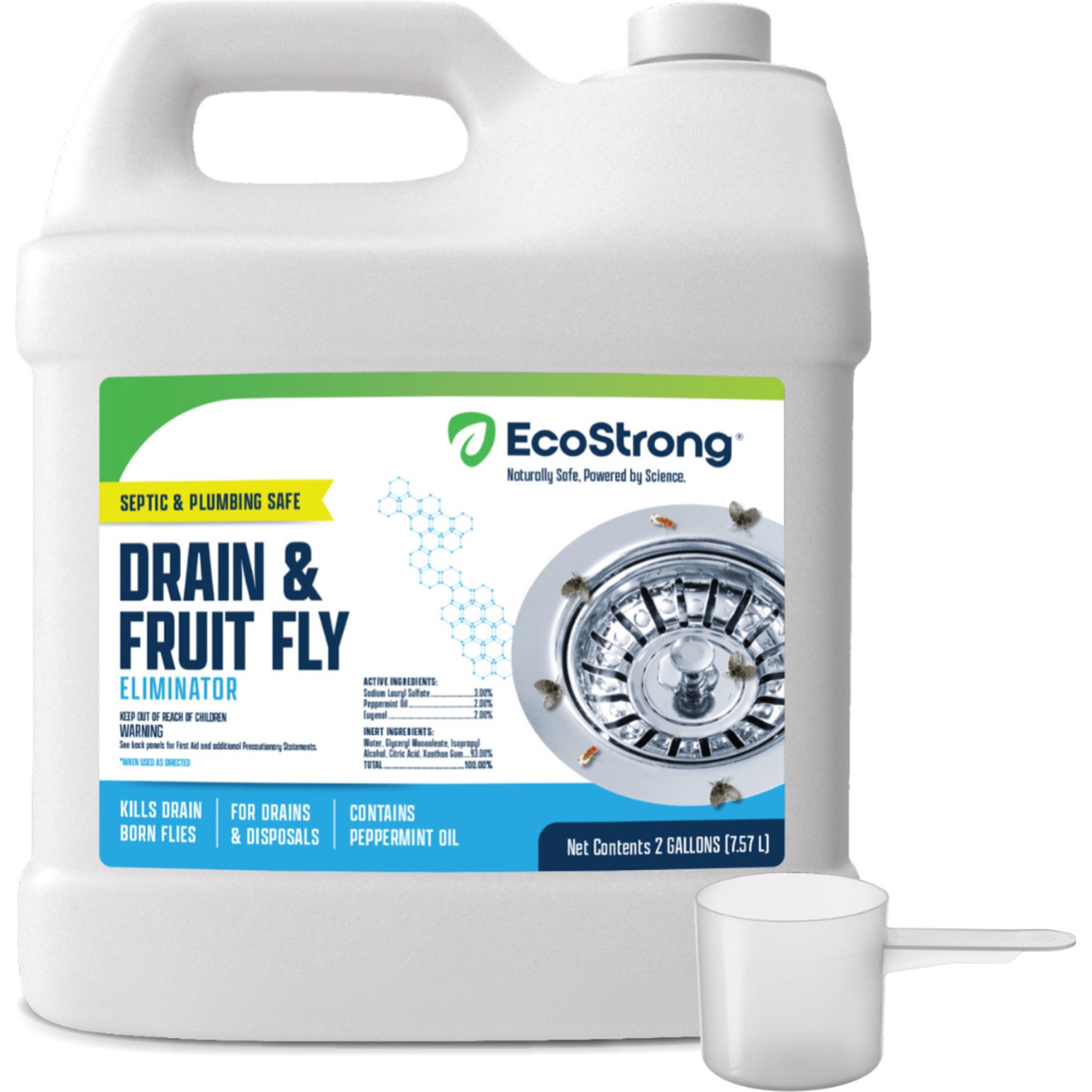 EcoStrong Drain & Fruit Fly Eliminator, 2-gal bottle