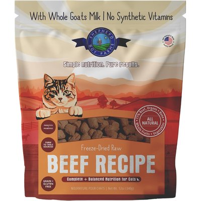 Shepherd Boy Farms Shepherd Boy Farms All Lifestages Grain-Free Beef Recipe Freeze-Dried Cat Food, 12-oz bag