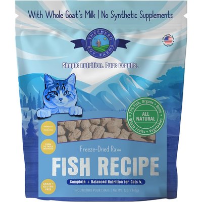 Shepherd Boy Farms Shepherd Boy Farms All Lifestages Grain-Free Fish Recipe Freeze-Dried Cat Food, 12-oz bag
