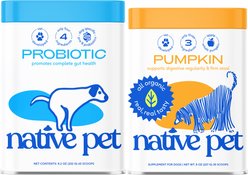 Native Pet Dog Digestive Tummy Support Duo: Probiotic + Pumpkin Powder Toppers