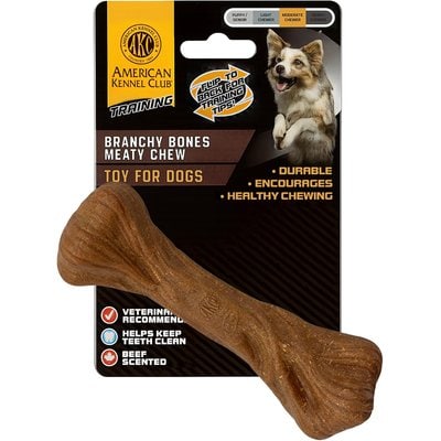 American Kennel Club American Kennel Club Polypropylene Bone Durable Beef Scented Training Dog Chew Toy, Large, Natural