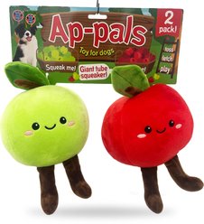 Bow-Wow Pet Plush Apple Dog Toys, 2 count