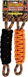 Bow-Wow Pet Halloween Slip Knot Dog Ropes Tug Toy, Orange & Black, 2 count slide 1 of 4