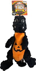 Bow-Wow Pet Halloween Growlloween T-Rex Squeaky Dog Plush Toy, Jack-O'-Lantern Print