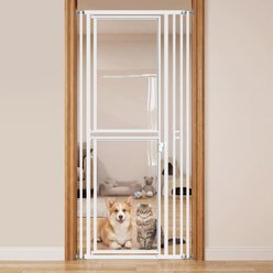 MALOROY Extra Wide Pressure Mounted 78-in Clear Acrylic Dog & Cat Gate