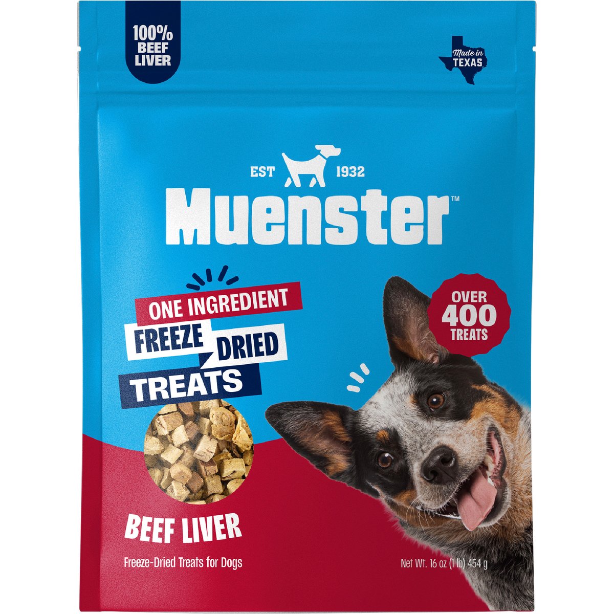 Muenster Beef Liver Limited Ingredient Diet Freeze-Dried Dog Treats, 16-oz bag