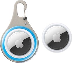 Nite Ize WearAbout Dog Clippable Tracker Holder, Blue + Apple AirTag 2nd Gen GPS Tracker Tag, 1 count