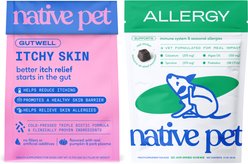 Native Pet Dog Itchy Skin Relief Duo: GutWell Itchy Skin Topper + Allergy Chews