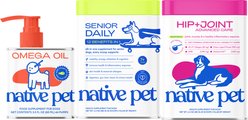 Native Pet Senior Dog Bundle: Senior Multivitamin, Hip & Joint Powder + Omega Oil
