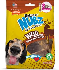 Nylabone Nubz Large Wild Antler Venison Hard Dog Chew Treats, 8 count