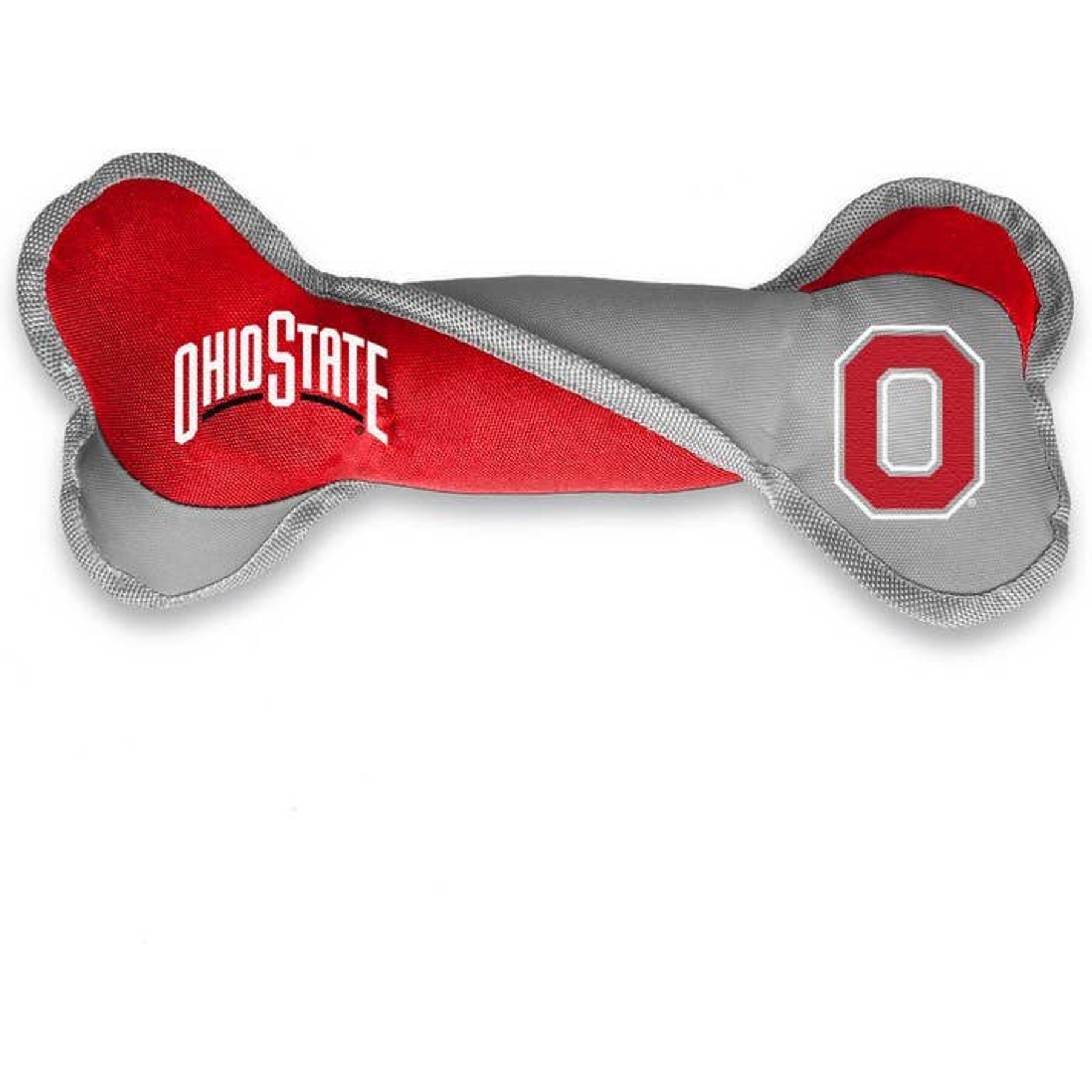 Littlearth NCAA Tug Bone with Squeaker Dog Toy, Ohio State Buckeyes