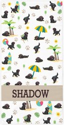 PGS Black Lab Beachy Waterdog Breeds White Sublimatable Dog Beach Towel, White/Yellow/Brown/Blue/Green/Orange, 30 x 60-in