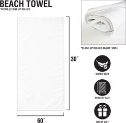 PGS Chihuahua Palm Background Watercolor Dog Breeds White Sublimatable Dog Beach Towel, Teal/White/Brown/Green/Pink, 30 x 60-in slide 2 of 3