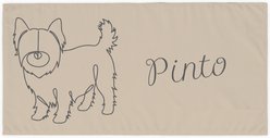 PGS Yorkie Cashmere Script Name with Pet Doodle & Background Color White Sublimatable Dog Beach Towel, 30 x 60-in