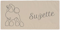 PGS Poodle Cashmere Script Name with Pet Doodle & Background Color White Sublimatable Dog Beach Towel, 30 x 60-in