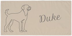 PGS Labrador Cashmere Script Name with Pet Doodle & Background Color White Sublimatable Dog Beach Towel, 30 x 60-in