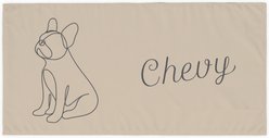 PGS French Bulldog Cashmere Script Name with Pet Doodle & Background Color White Sublimatable Dog Beach Towel, 30 x 60-in slide 1 of 4
