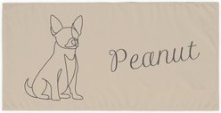 PGS Chihuahua Cashmere Script Name with Pet Doodle & Background Color White Sublimatable Dog Beach Towel, 30 x 60-in