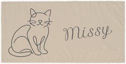 PGS Cat Cashmere Script Name with Pet Doodle & Background Color White Sublimatable Dog Beach Towel, 30 x 60-in