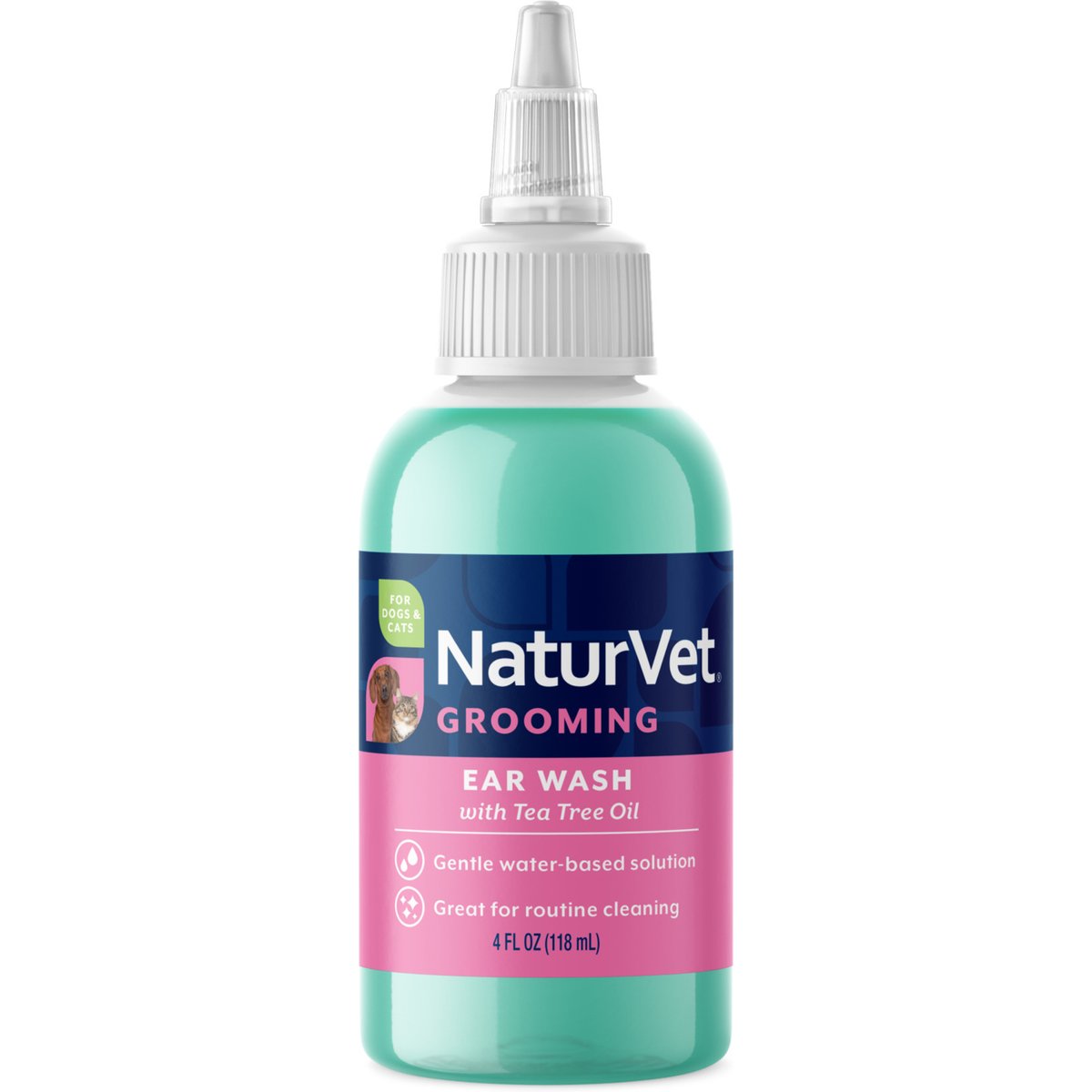 NaturVet Ear Wash Grooming Aid for Dogs & Cats, 4-fl oz bottle