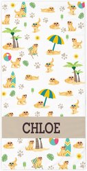 PGS Yellow Lab Beachy Waterdog Breeds White Sublimatable Dog Beach Towel, White/Yellow/Brown/Blue/Green/Orange, 30 x 60-in