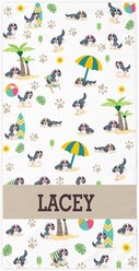 PGS Springer Spaniel Beachy Waterdog Breeds White Sublimatable Dog Beach Towel, White/Yellow/Brown/Blue/Green/Orange, 30 x 60-in