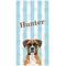 Show in main carousel: PGS Boxer Watercolor Dogs with Brown Paw Outlines on Stripes White Sublimatable Dog Beach Towel, Teal/White/Brown, 30 x 60-in slide 1 of 3