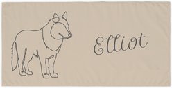 PGS Siberian Husky Cashmere Script Name with Pet Doodle & Background Color White Sublimatable Dog Beach Towel, 30 x 60-in