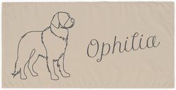 PGS Golden Retriever Cashmere Script Name with Pet Doodle & Background Color White Sublimatable Dog Beach Towel, 30 x 60-in