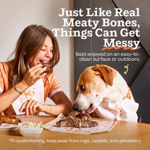Woof HonestChew Meaty Beef Antler-shaped Plant-based Dog Chew Bone with Meat Covering, Medium