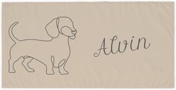 PGS Dachshund Cashmere Script Name with Pet Doodle & Background Color White Sublimatable Dog Beach Towel, 30 x 60-in