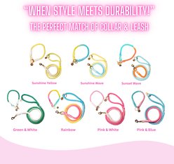 Glow Pups Rainbow Slip-on Rope Dog Collar, Rainbow, Large: 18 to 22-in neck slide 2 of 5