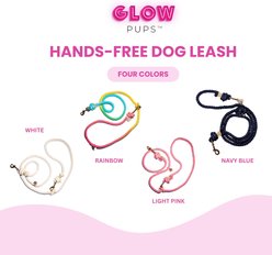 Glow Pups Hands-Free Rope Dog Leash, White, 7.5-ft slide 2 of 6