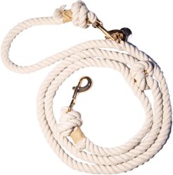 Glow Pups Hands-Free Rope Dog Leash, White, 7.5-ft