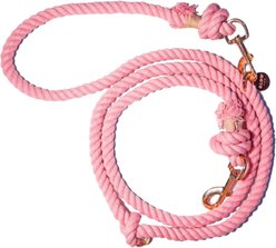 Glow Pups Hands-Free Rope Dog Leash, Light Pink, 7.5-ft