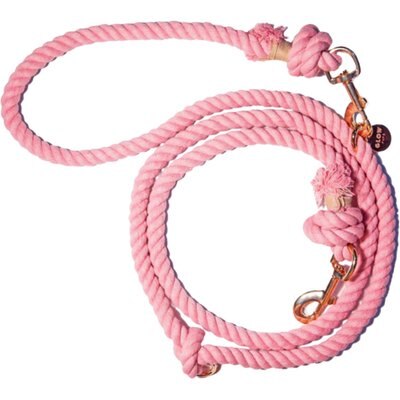 Glow Pups Glow Pups Hands-Free Rope Dog Leash, Light Pink, 7.5-ft