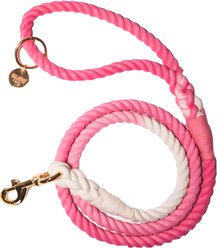 Glow Pups Rope Dog Leash, Pink & White, 5-ft
