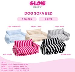 Glow Pups Soft Faux Lambswool Washable Sofa Dog Bed, Cream, X-Large slide 2 of 8
