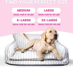 Glow Pups Soft Faux Lambswool Washable Sofa Dog Bed, Light Blue, Large slide 2 of 8