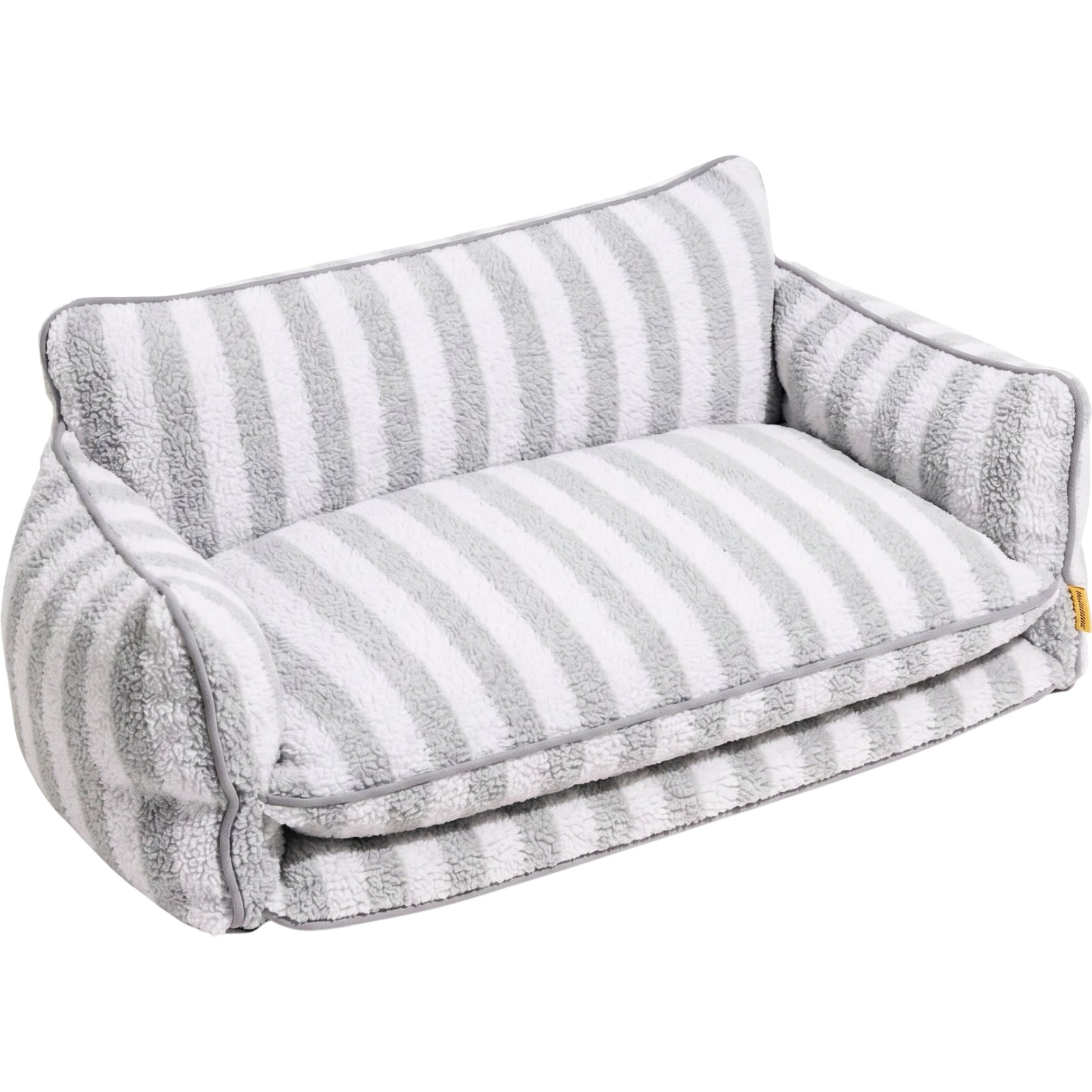 Glow Pups Soft Faux Lambswool Washable Sofa Dog Bed, Grey, Medium