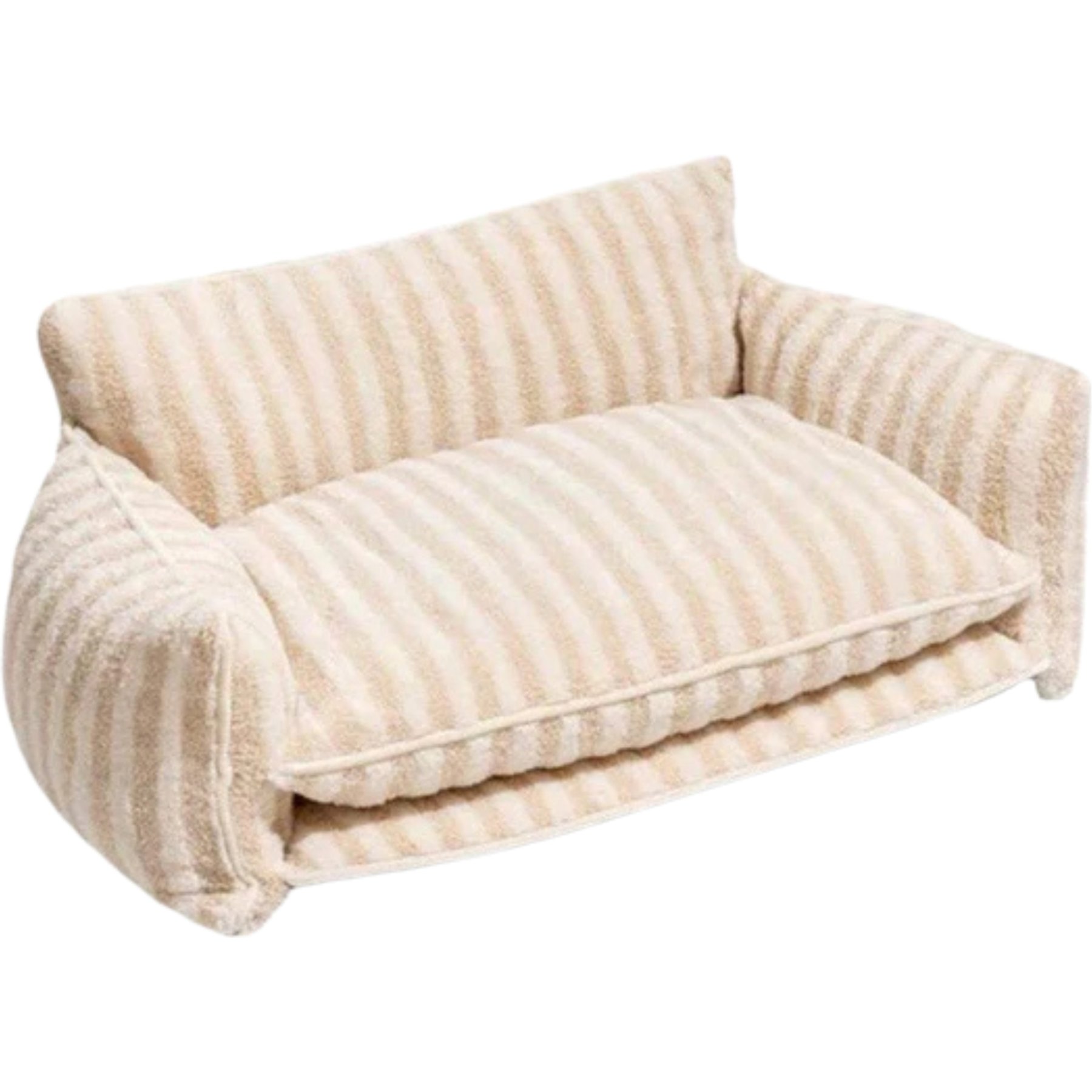 Glow Pups Soft Faux Lambswool Washable Sofa Dog Bed, Cream, Large