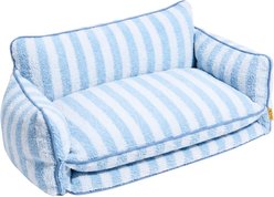Glow Pups Soft Faux Lambswool Washable Sofa Dog Bed, Light Blue, Medium slide 1 of 8