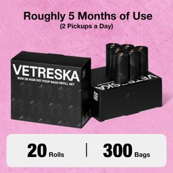 VETRESKA Bow De Noir Dog Poop Bags Refill Set, 300 count slide 2 of 9