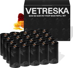 VETRESKA Bow De Noir Dog Poop Bags Refill Set, 300 count