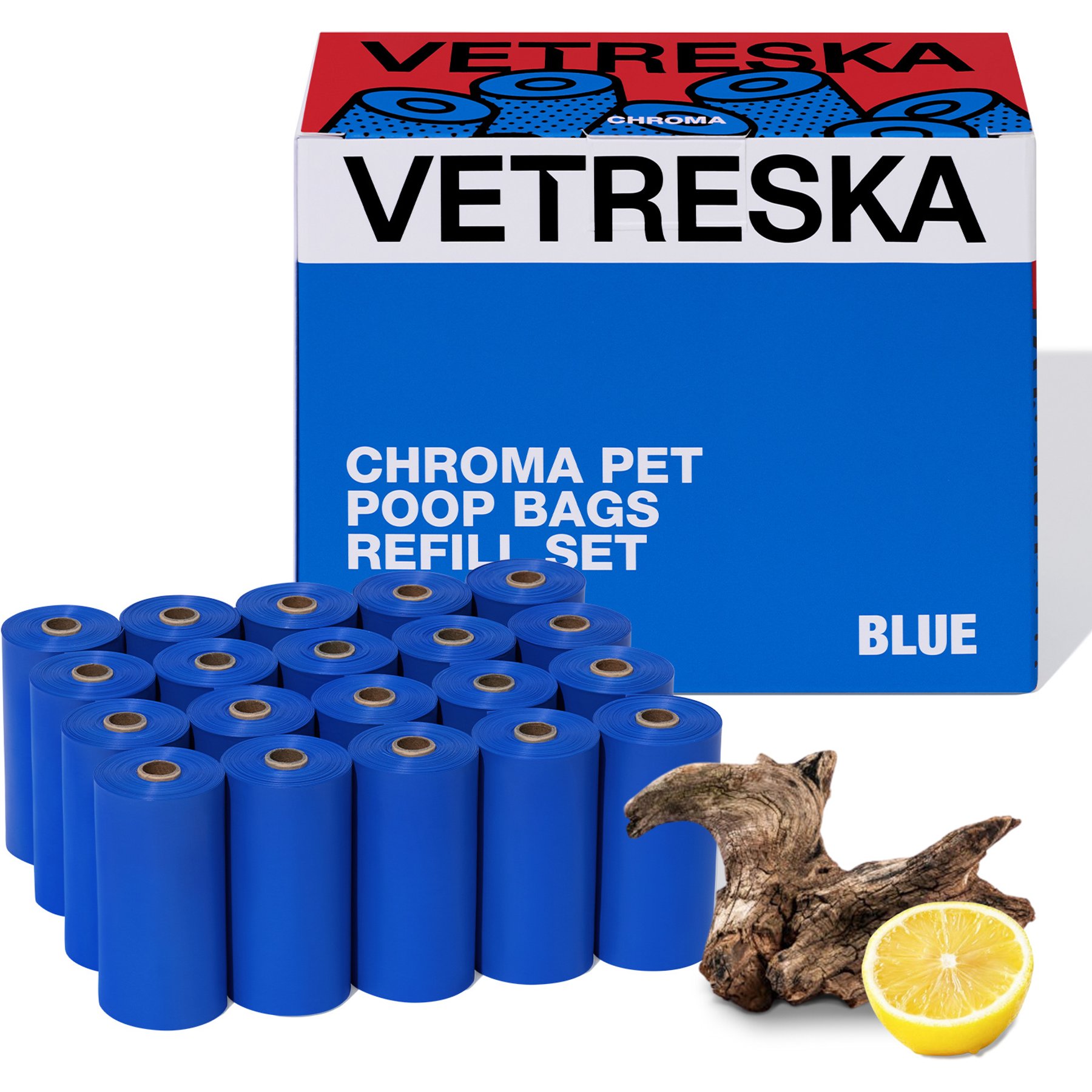 VETRESKA Chroma Dog Poop Bags Refill Set, Blue, 300 count