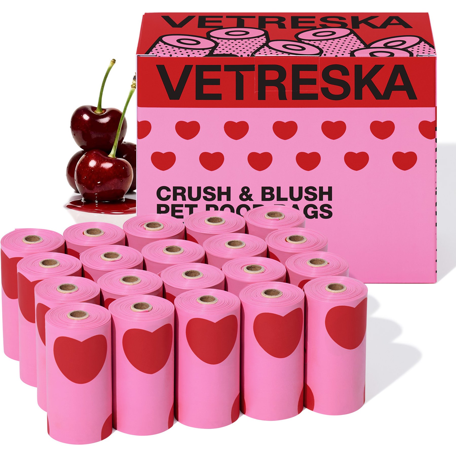 VETRESKA Crush & Blush Dog Poop Bags Refill Set, 300 count
