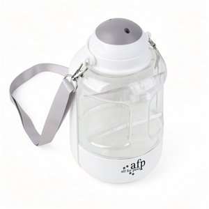 allforpaws Lifestyle Mess Free Portable Drink & Food Dog Bottle, White, 9.1 x 4.9 x 4.9-in