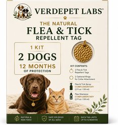 Verdepet Labs Natural BioResonance Technology Flea & Tick Prevention Collar Tag for Dogs, 2 count