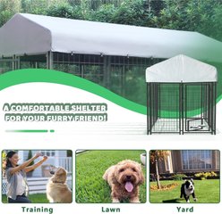 LEMBERI Outside Kennel with Roof Heavy Duty Dog Exercise Pen, Black, 93 x 50.4 x 56.6-in slide 2 of 7
