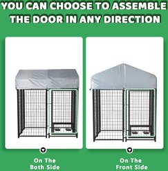 LEMBERI Outside Kennel with Roof Heavy Duty Dog Exercise Pen, Black, 45.4 x 50.4 x 56.6-in slide 2 of 7